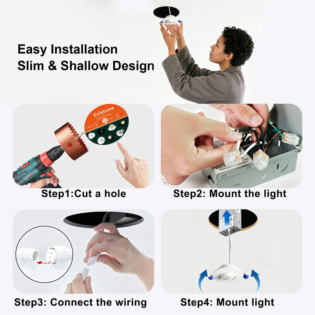 Gimbal LED Recessed Light (4P-White / 3 Inch)