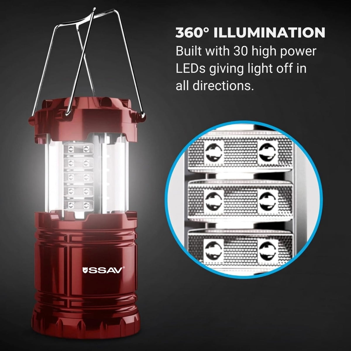 2 Pack Battery Powered LED Camping Lanterns (2 Pack Red)