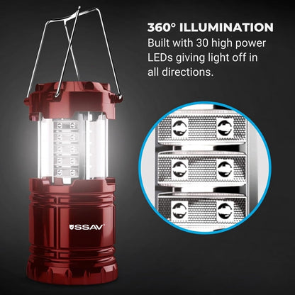 2 Pack Battery Powered LED Camping Lanterns (2 Pack Red)
