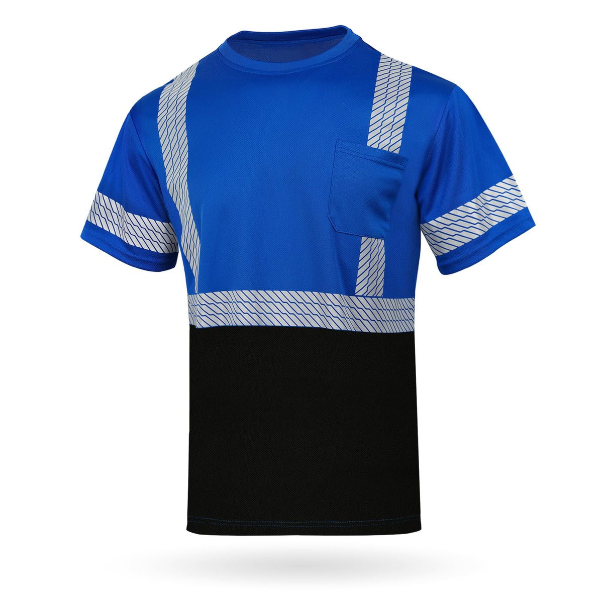 High Visibility Safety Reflective T Shirts for Men (XX-Large / Blue+black)