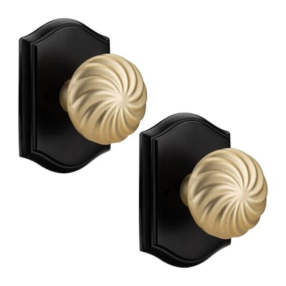 White Door Knobs Interior with Black Camelot Trim for Privacy