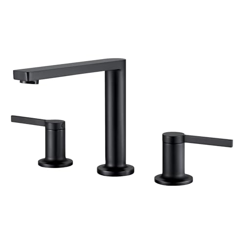 Bathroom Faucets for 3 Hole Vanity Sink (Matte Black / 1.2 GPM)