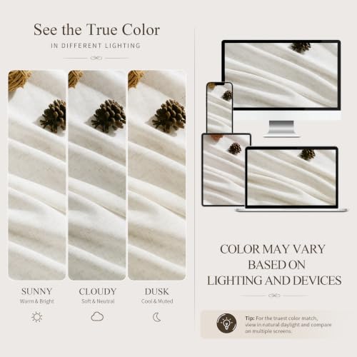 Natural Linen Curtains 84 Inches Long for Living Room 2 Panels (Natural / 52"W x 84"L (Pack of 2))
