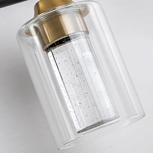 4 Light Black & Gold Bathroom Vanity Light with 3 Color Modes (4-light / Black & Gold)