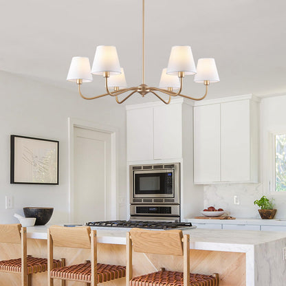 6 Light Gold Chandelier for Dining Room Light Fixture (Gold)