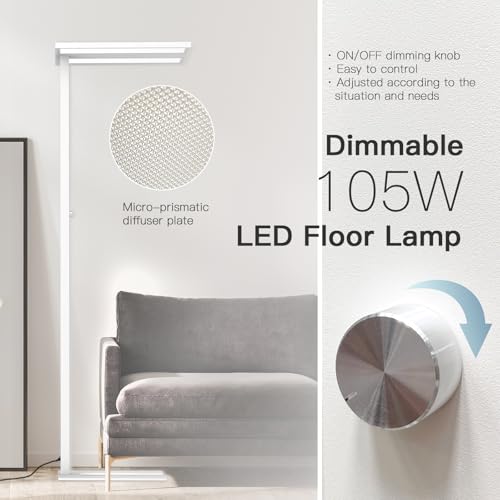76" Led Floor Lamp (White)