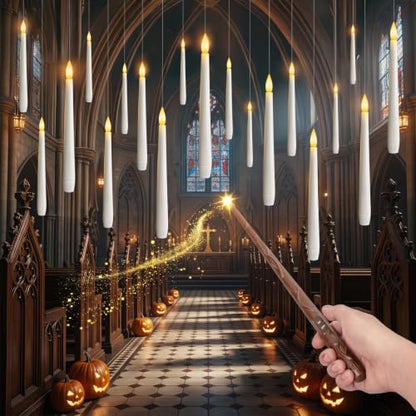 Floating Candles with Wand for Halloween
