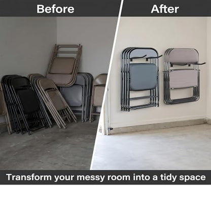 Wall Mount Folding Chair Storage Rack