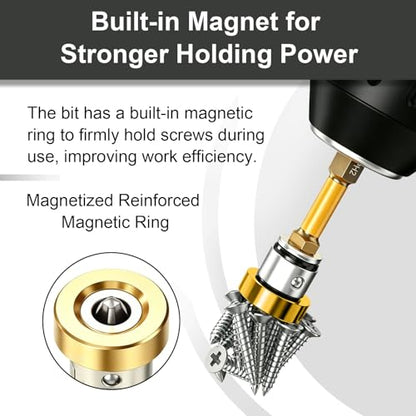 PH2 Magnetic Positioning Screwdriver Bits (Yellow)