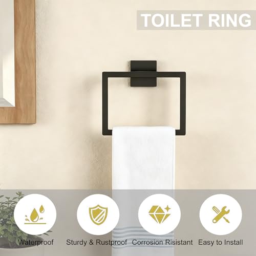 5 Piece Bathroom Hardware Set Stainless Steel Towel Ring Holder