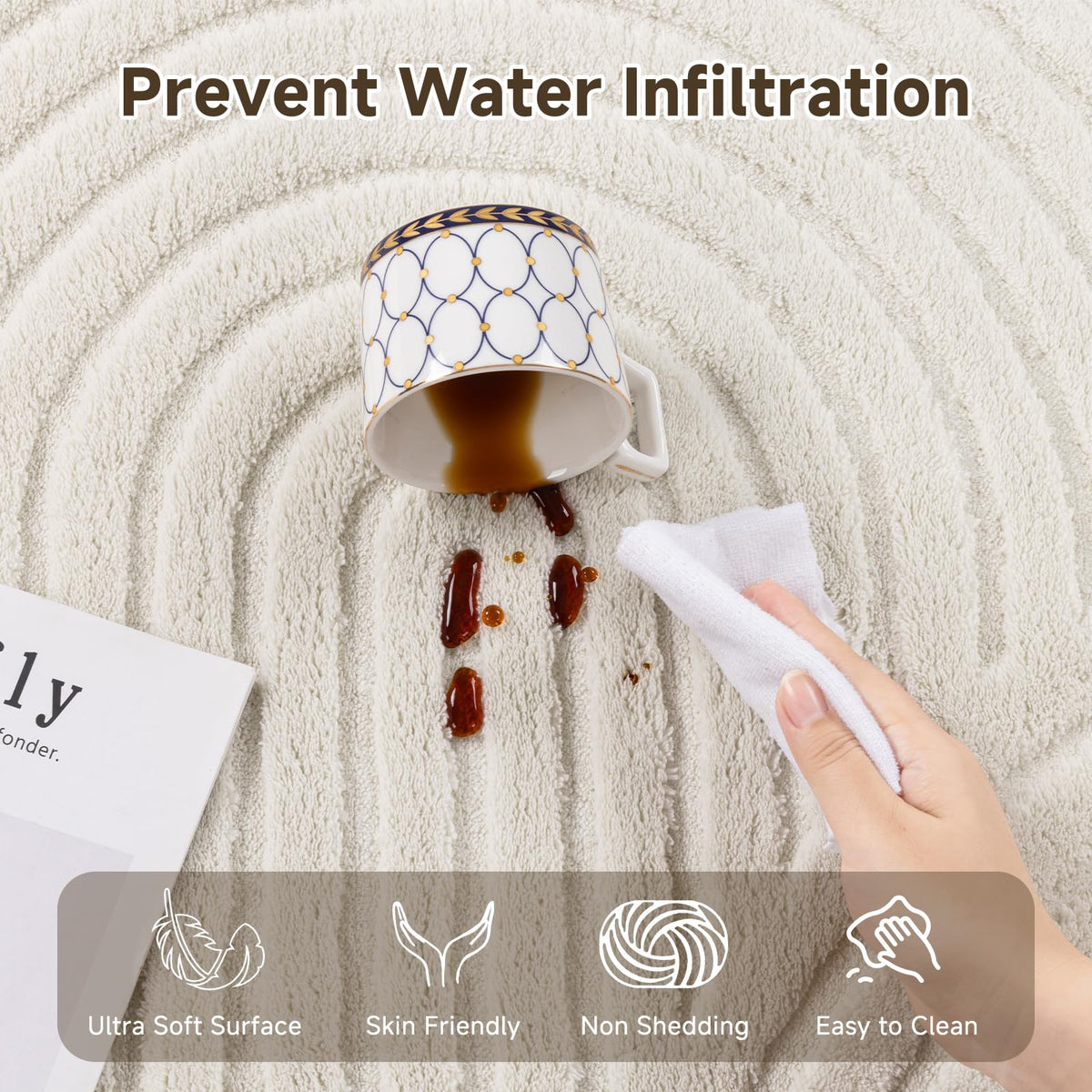 9x12 Area Rugs for Living Room (9' x 12' (Rectangular) / Cream)