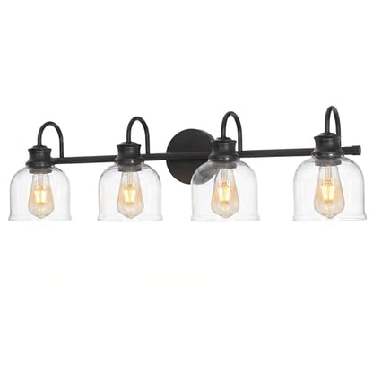 4 Lights 32" Bathroom Vanity Light Fixtures (Black / 4 Lights)