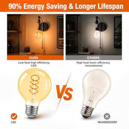 G80 Edison Bulbs Dimmable Vintage