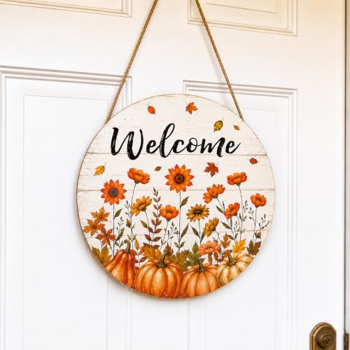 Fall Door Decor Wooden Welcome Sign