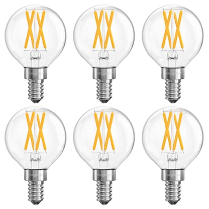 6 Pack G16.5 E12 Dimmable LED Bulbs 60 Watt Equivalent