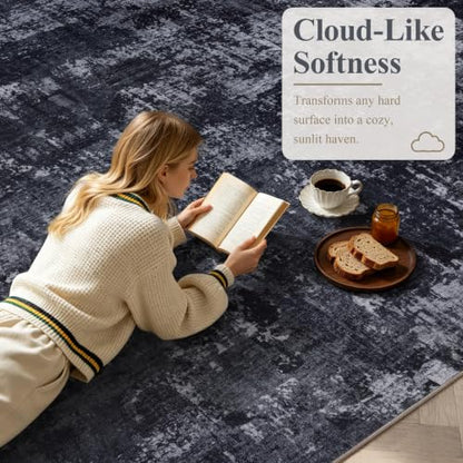 2x6 Runner Rug (Black & Grey / 2' x 6' (Rectangular))