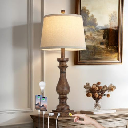 29" Tall Farmhouse Table Lamp for Living Room Side Table