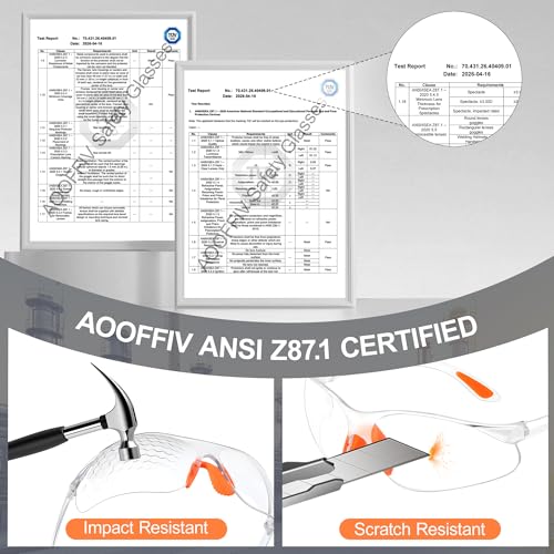 Ansi Z87.1 Safety Glasses for Men