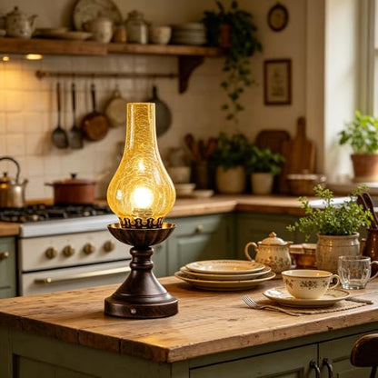 Farmhouse Rustic Touch with USB A+C Charging Ports Table Lamps (1-15 IN-USB)