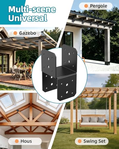 4x4 Post Bracket Kit for Wood Posts (Black)