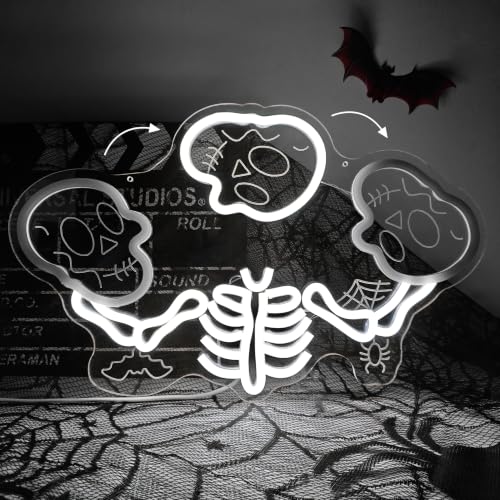 Juggling Skeleton Halloween Neon Sign Dimmable Animated LED Halloween Decor (Juggling Skeleton)