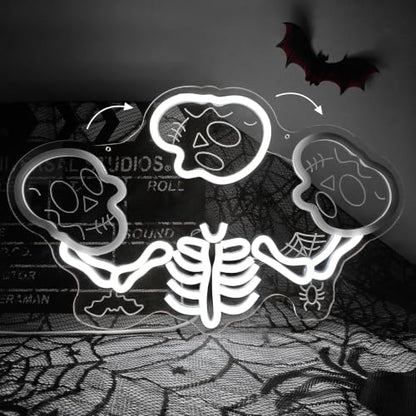 Juggling Skeleton Halloween Neon Sign Dimmable Animated LED Halloween Decor (Juggling Skeleton)