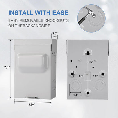 60A Non Fused Disconnect Switch Box 240V (Non-Fused (Compact Size))