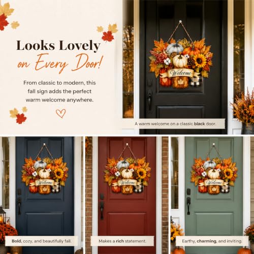 Fall Door Decor Wooden Welcome Sign