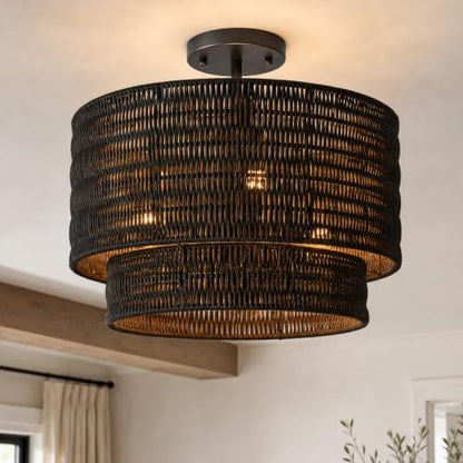 Farmhouse Rattan Lighting