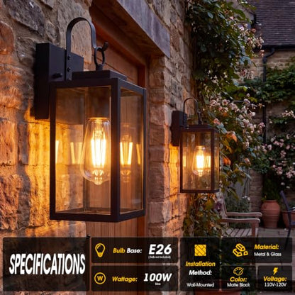 11.8" 2 Pack Porch Light (2 PACK / Black)