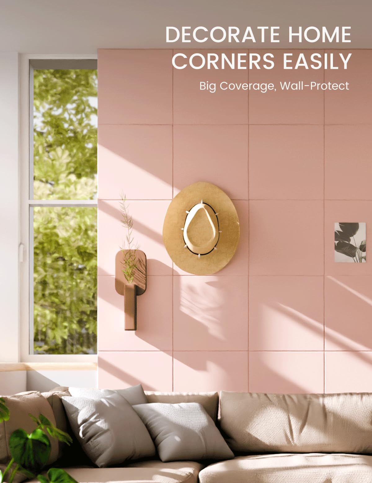 Felt Bulletin Board & Cork Board Alternative 48'' x 36'' (Pink-1 / Solid tile 12-pack)