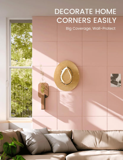Felt Bulletin Board & Cork Board Alternative 48'' x 36'' (Pink-1 / Solid tile 12-pack)