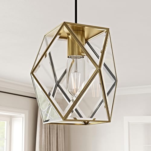 1 Light Modern Geometric Clear Glass Pendant Light