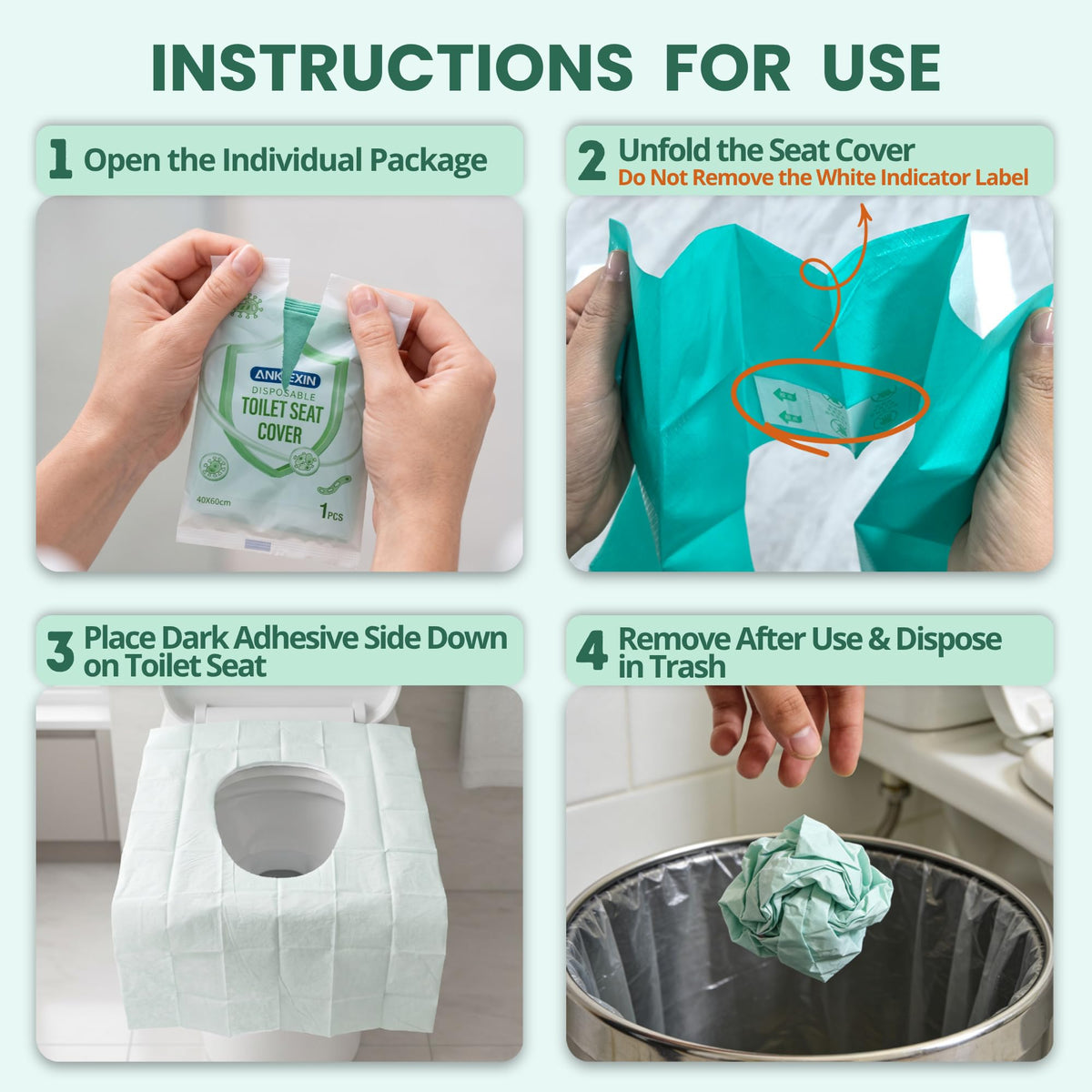 Disposable Toilet Seat Covers (Waterproof-70 PCS)
