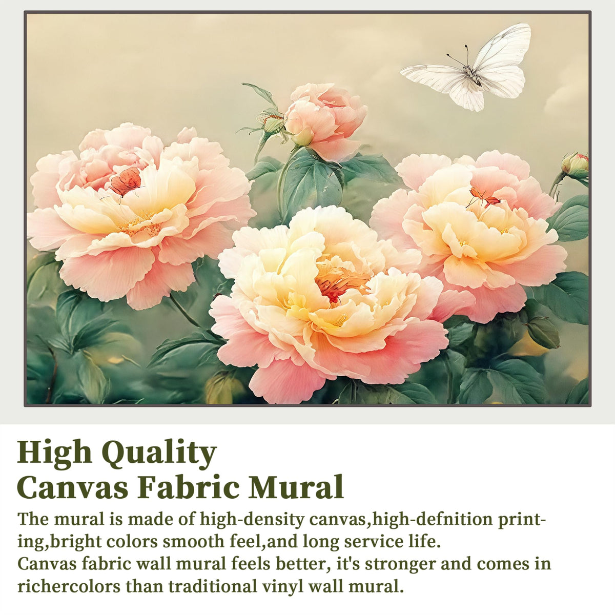 Poetic and Dreamlike Peony Flower Illustration Style self (SDY-28 / 157" x 110")