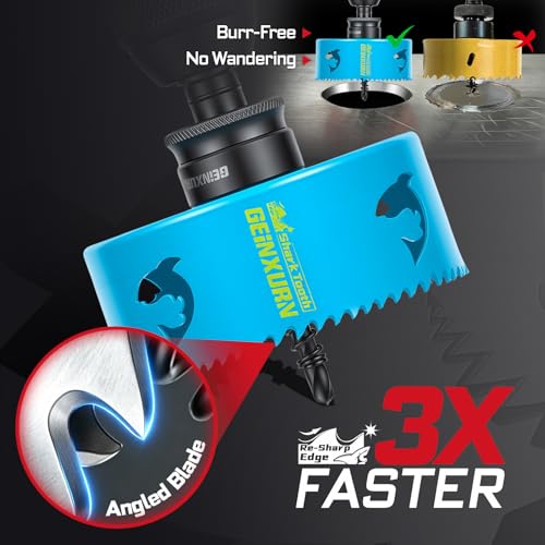 4 Inch(102mm) Hole Saw, 1PC HSS Bi-Metal Hole Saw Kit with Shark Tooth Hole Cutter for Wood,Drywall, PVC Boards and Thin Metal (1 PCS 4")
