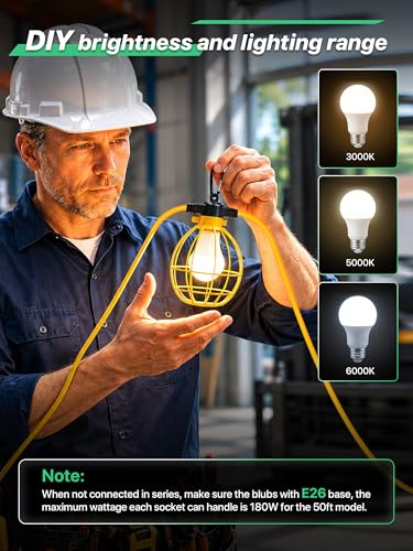 Ipckorin Led Construction String Lights 75W 50FT&150W 100FT