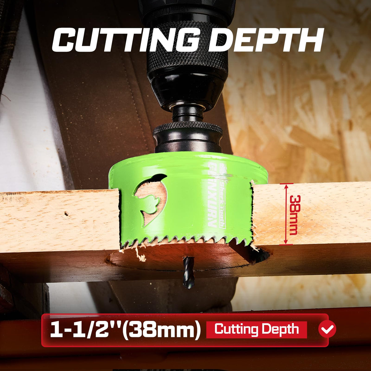 3 Inch(76mm) Hole Saw, 1PC HSS Bi-Metal Hole Saw Kit with Shark Tooth Hole Cutter for Wood,Drywall, PVC Boards and Thin Metal (1 PCS 3")