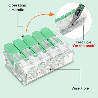 30PCS Lever Wire Connectors 5 Port Electrical Connectors Lever Nuts (5 Ports)
