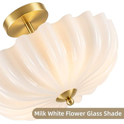 Gold Semi Flush Mount Ceiling Light (Gold)
