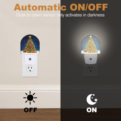 Night Light Christmas Night Lights Plug into Wall with Dusk to Dawn Smart Sensor for Bedroom Bathroom Hallway Kitchen (Christmas 01)