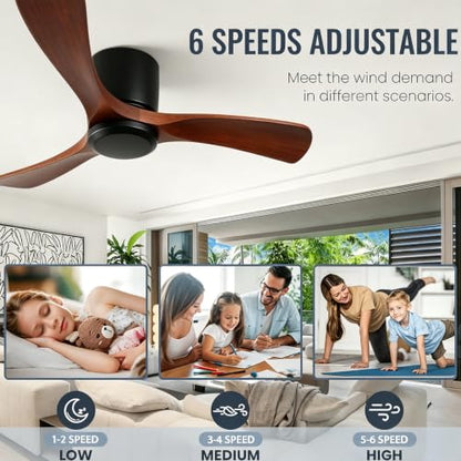 42 Inch Wood Ceiling Fan without Light