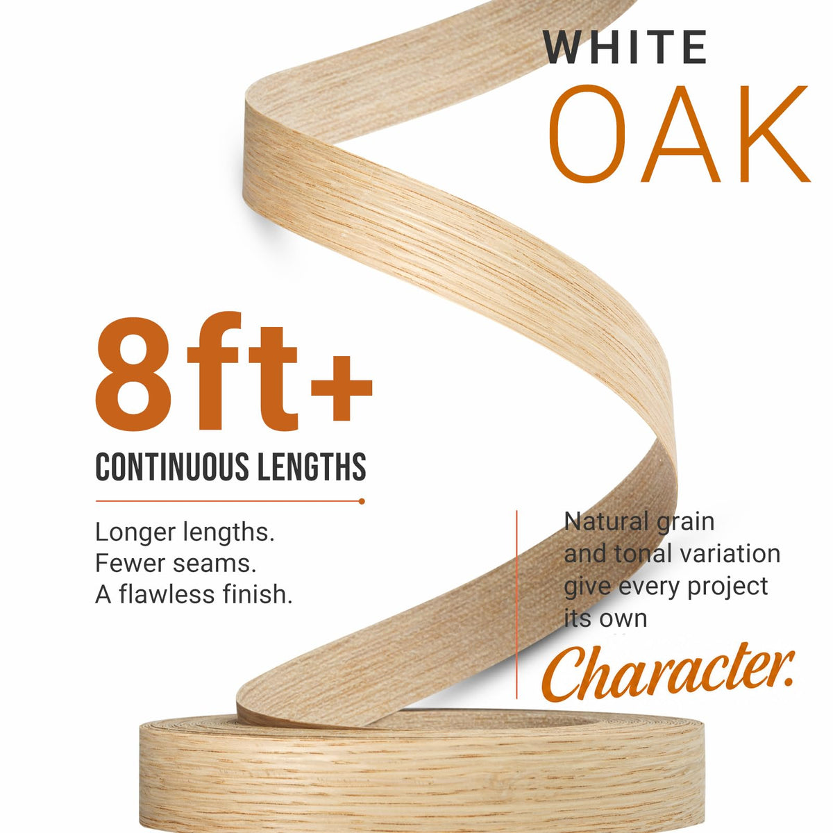 White Oak Edge Banding 1 Inch x 50 FT Roll (White Oak / 1 in x 50 ft)