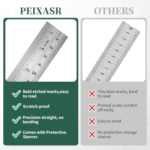 Metal Ruler 10 Pack with Inch