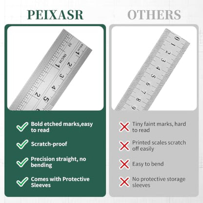 Metal Ruler 10 Pack with Inch