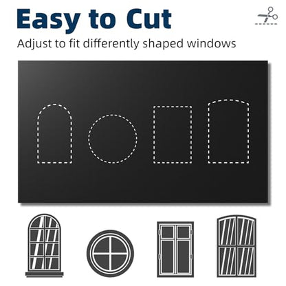 Portable Blackout Curtains 120"×57" (Black / 57"W x 120"L (Pack of 1))