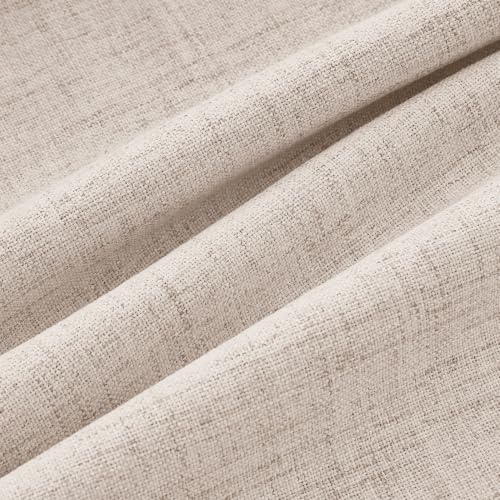 100% Blackout Linen Curtains 2 Panels Set for Bedroom Solid Luxury Decor Thermal Insulation Room Darkening Back Tab Rod Pocket Drapes for Living Room Nursery