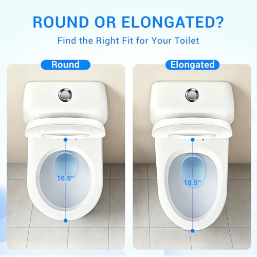 Round Toilet Seat with Toddler Seat Built In 16.5 Inch