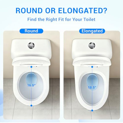 Round Toilet Seat with Toddler Seat Built In 16.5 Inch