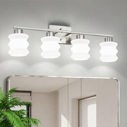 Modern Bathroom Light Fixtures (Brushed Nickel / 4-Light)